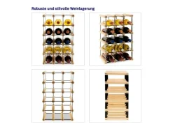 PROREGAL Modulares Weinregal Vinotega Mod Metal HxBxT 52,5 x 32,5 x 24,5 cm 3 x 5 Flaschen Massives Kiefernholz Geölt* Flaschenregale