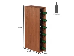 PROREGAL Modulares Weinregal Vincellar Mod HxBxT 60 x 12 x 30 cm Schmal Modul Für 6 Flaschen Massives Kiefernholz Geölt
