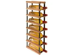 PROREGAL Modulares Weinregal Vinotega Mod Metal HxBxT 72,5 x 12,5 x 24,5 cm 1 x 7 Flaschen Massives Kiefernholz Geölt