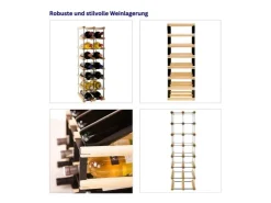 PROREGAL Modulares Weinregal Vinotega Mod Metal HxBxT 72,5 x 22,5 x 24,5 cm 2 x 7 Flaschen Massives Kiefernholz Geölt* Flaschenregale