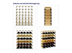 PROREGAL Modulares Weinregal Vinotega Mod Metal HxBxT 62,5 x 52,5 x 24,5 cm 5 x 6 Flaschen Massives Kiefernholz Geölt* Flaschenregale