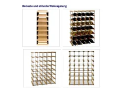 PROREGAL Modulares Weinregal Vinotega Mod Metal HxBxT 72,5 x 52,5 x 24,5 cm 5 x 7 Flaschen Massives Kiefernholz Geölt* Flaschenregale