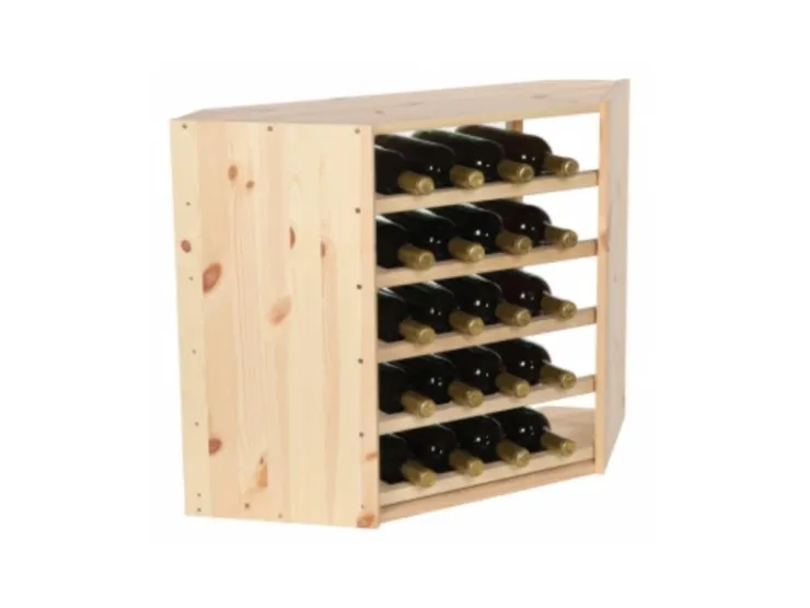 PROREGAL Modulares Weinregal Vincellar Mod HxBxT 60 x 30 x 30 cm Eckmodul Für 18 Flaschen Massives Kiefernholz Natur* Flaschenregale