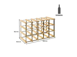 PROREGAL Modulares Weinregal Vinotega Mod Metal HxBxT 32,5 x 52,5 x 24,5 cm 5 x 3 Flaschen Massives Kiefernholz Natur* Flaschenregale