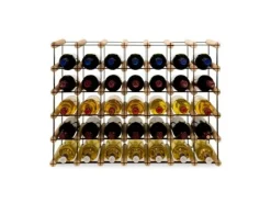 PROREGAL Modulares Weinregal Vinotega Mod Metal HxBxT 52,5 x 72,5 x 24,5 cm 7 x 5 Flaschen Massives Kiefernholz Natur