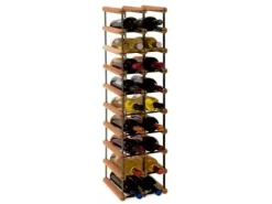 PROREGAL Modulares Weinregal Vinotega Mod Metal HxBxT 92,5 x 22,5 x 24,5 cm 2 x 9 Flaschen Massives Kiefernholz Geölt