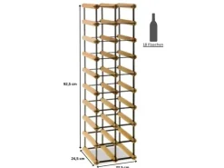 PROREGAL Modulares Weinregal Vinotega Mod Metal HxBxT 92,5 x 22,5 x 24,5 cm 2 x 9 Flaschen Massives Kiefernholz Geölt