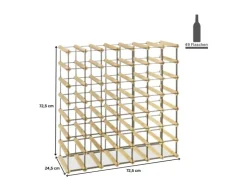 PROREGAL Modulares Weinregal Vinotega Mod Metal HxBxT 72,5 x 72,5 x 24,5 cm 7 x 7 Flaschen Massives Kiefernholz Natur* Flaschenregale