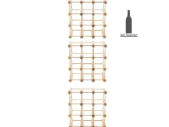 PROREGAL Modulares Weinregal Vinotega Mod HxBxT 36 x 36 x 24 cm 3 x 9 Flaschen Massives Eichenholz Natur