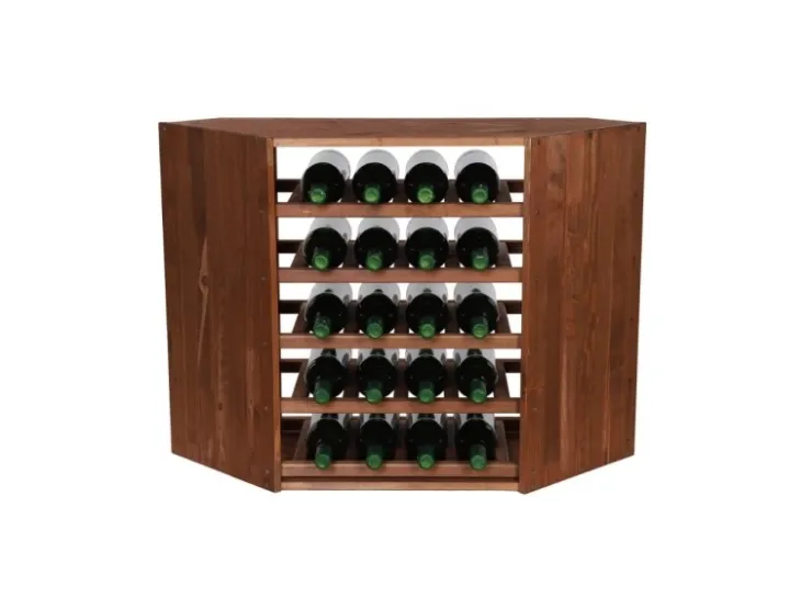PROREGAL Modulares Weinregal Vincellar Mod HxBxT 60 x 30 x 30 cm Eckmodul Für 18 Flaschen Massives Kiefernholz Geölt