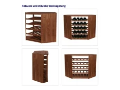 PROREGAL Modulares Weinregal Vincellar Mod HxBxT 60 x 30 x 30 cm Eckmodul Für 18 Flaschen Massives Kiefernholz Geölt
