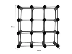 PROREGAL Modulares Weinregal Vinotega Mod HxBxT 36 x 36 x 24 cm 2 x 9 Flaschen Massives Kiefernholz Grau Geölt
