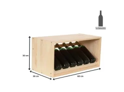 PROREGAL Modulares Weinregal Vincellar Mod HxBxT 30 x 60 x 30 cm Schräg Modul Für 6 Flaschen Massives Kiefernholz Natur* Flaschenregale