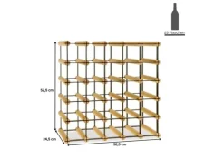 PROREGAL Modulares Weinregal Vinotega Mod Metal HxBxT 52,5 x 52,5 x 24,5 cm 5 x 5 Flaschen Massives Kiefernholz Geölt