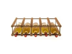 PROREGAL Modulares Weinregal Vinotega Mod Metal HxBxT 12,5 x 52,5 x 24,5 cm 5 x 1 Flaschen Massives Kiefernholz Geölt