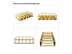PROREGAL Modulares Weinregal Vinotega Mod Metal HxBxT 12,5 x 52,5 x 24,5 cm 5 x 1 Flaschen Massives Kiefernholz Geölt