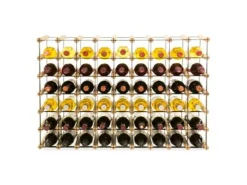 PROREGAL Modulares Weinregal Vinotega Mod Metal HxBxT 62,5 x 92,5 x 24,5 cm 9 x 6 Flaschen Massives Kiefernholz Natur* Flaschenregale