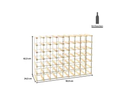 PROREGAL Modulares Weinregal Vinotega Mod Metal HxBxT 62,5 x 92,5 x 24,5 cm 9 x 6 Flaschen Massives Kiefernholz Natur* Flaschenregale