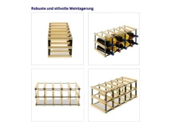 PROREGAL Modulares Weinregal Vinotega Mod Metal HxBxT 22,5 x 52,5 x 24,5 cm 5 x 2 Flaschen Massives Kiefernholz Geölt* Flaschenregale