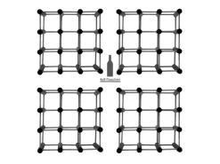 PROREGAL Modulares Weinregal Vinotega Mod HxBxT 36 x 36 x 24 cm 4 x 9 Flaschen Massives Kiefernholz Grau Geölt