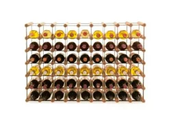 PROREGAL Modulares Weinregal Vinotega Mod Metal HxBxT 62,5 x 92,5 x 24,5 cm 9 x 6 Flaschen Massives Kiefernholz Geölt