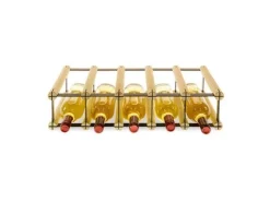 PROREGAL Modulares Weinregal Vinotega Mod Metal HxBxT 12,5 x 52,5 x 24,5 cm 5 x 1 Flaschen Massives Kiefernholz Natur