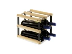 PROREGAL Modulares Weinregal Vinotega Mod Metal HxBxT 22,5 x 22,5 x 24,5 cm 2 x 2 Flaschen Massives Kiefernholz Natur* Flaschenregale