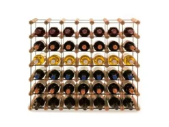 PROREGAL Modulares Weinregal Vinotega Mod Metal HxBxT 62,5 x 72,5 x 24,5 cm 7 x 6 Flaschen Massives Kiefernholz Geölt* Flaschenregale