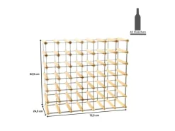 PROREGAL Modulares Weinregal Vinotega Mod Metal HxBxT 62,5 x 72,5 x 24,5 cm 7 x 6 Flaschen Massives Kiefernholz Geölt* Flaschenregale