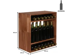 PROREGAL Modulares Weinregal Vincellar Mod HxBxT 60 x 60 x 30 cm Standflaschen Modul Für 32 Flaschen Massives Kiefernholz Geölt* Flaschenregale