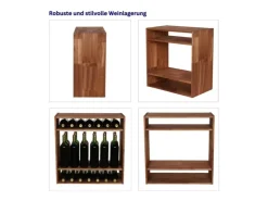 PROREGAL Modulares Weinregal Vincellar Mod HxBxT 60 x 60 x 30 cm Standflaschen Modul Für 32 Flaschen Massives Kiefernholz Geölt* Flaschenregale