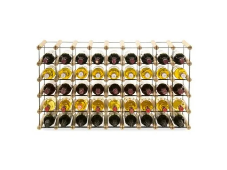 PROREGAL Modulares Weinregal Vinotega Mod Metal HxBxT 52,5 x 92,5 x 24,5 cm 9 x 5 Flaschen Massives Kiefernholz Natur* Flaschenregale