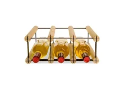 PROREGAL Modulares Weinregal Vinotega Mod Metal HxBxT 12,5 x 32,5 x 24,5 cm 3 x 1 Flaschen Massives Kiefernholz Natur* Flaschenregale