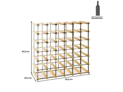 PROREGAL Modulares Weinregal Vinotega Mod Metal HxBxT 62,5 x 62,5 x 24,5 cm 6 x 6 Flaschen Massives Kiefernholz Geölt