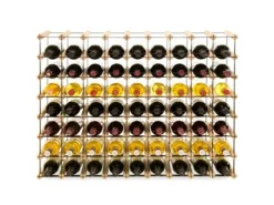 PROREGAL Modulares Weinregal Vinotega Mod Metal HxBxT 72,5 x 92,5 x 24,5 cm 9 x 7 Flaschen Massives Kiefernholz Natur* Flaschenregale