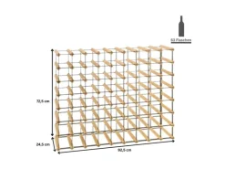 PROREGAL Modulares Weinregal Vinotega Mod Metal HxBxT 72,5 x 92,5 x 24,5 cm 9 x 7 Flaschen Massives Kiefernholz Natur* Flaschenregale