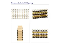 PROREGAL Modulares Weinregal Vinotega Mod Metal HxBxT 52,5 x 92,5 x 24,5 cm 9 x 5 Flaschen Massives Kiefernholz Geölt* Flaschenregale