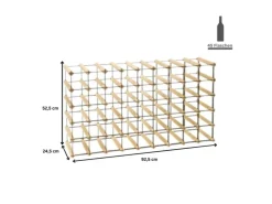 PROREGAL Modulares Weinregal Vinotega Mod Metal HxBxT 52,5 x 92,5 x 24,5 cm 9 x 5 Flaschen Massives Kiefernholz Geölt* Flaschenregale