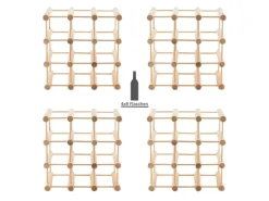 PROREGAL Modulares Weinregal Vinotega Mod HxBxT 36 x 36 x 24 cm 4 x 9 Flaschen Massives Eichenholz Natur* Flaschenregale