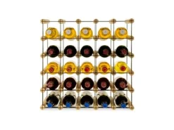 PROREGAL Modulares Weinregal Vinotega Mod Metal HxBxT 52,5 x 52,5 x 24,5 cm 5 x 5 Flaschen Massives Kiefernholz Natur* Flaschenregale