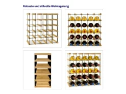 PROREGAL Modulares Weinregal Vinotega Mod Metal HxBxT 52,5 x 52,5 x 24,5 cm 5 x 5 Flaschen Massives Kiefernholz Natur* Flaschenregale