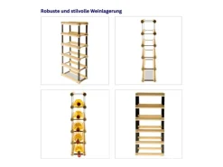 PROREGAL Modulares Weinregal Vinotega Mod Metal HxBxT 52,5 x 12,5 x 24,5 cm 1 x 5 Flaschen Massives Kiefernholz Geölt