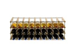 PROREGAL Modulares Weinregal Vinotega Mod Metal HxBxT 32,5 x 92,5 x 24,5 cm 9 x 3 Flaschen Massives Kiefernholz Natur