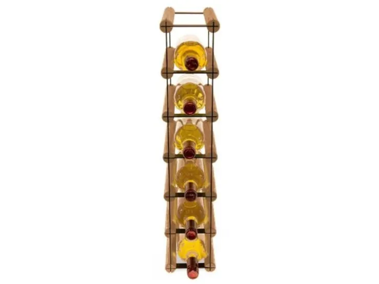 PROREGAL Modulares Weinregal Vinotega Mod Metal HxBxT 62,5 x 12,5 x 24,5 cm 1 x 6 Flaschen Massives Kiefernholz Geölt