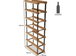 PROREGAL Modulares Weinregal Vinotega Mod Metal HxBxT 62,5 x 12,5 x 24,5 cm 1 x 6 Flaschen Massives Kiefernholz Geölt