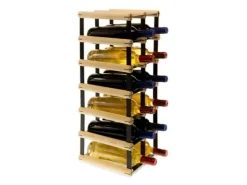 PROREGAL Modulares Weinregal Vinotega Mod Metal HxBxT 62,5 x 22,5 x 24,5 cm 2 x 6 Flaschen Massives Kiefernholz Natur* Flaschenregale