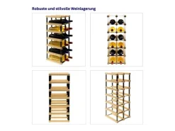 PROREGAL Modulares Weinregal Vinotega Mod Metal HxBxT 62,5 x 22,5 x 24,5 cm 2 x 6 Flaschen Massives Kiefernholz Natur* Flaschenregale