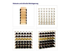 PROREGAL Modulares Weinregal Vinotega Mod Metal HxBxT 52,5 x 62,5 x 24,5 cm 6 x 5 Flaschen Massives Kiefernholz Natur* Flaschenregale