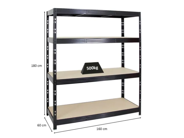 PROREGAL Profi Schwerlastregal Rhino HxBxT 180 x 160 x 60 cm 4 Spanplatten-Ebenen 8mm Fachlast 500 kg* Schwerlastregal