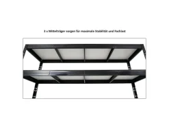 PROREGAL Profi Schwerlastregal Rhino HxBxT 200x200x60cm 4 Melamin-Ebenen 16mm Fachlast 500kg Stecksystem Lagerregal Steckregal* Regale Schwarz|Schwerlastregal